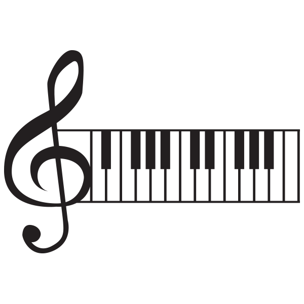 Stickers Clé de sol clavier piano - Stickmywall