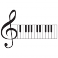 Sticker Clé de sol clavier piano