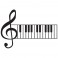 Sticker Clé de sol clavier piano