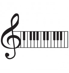 Sticker Clé de sol clavier piano
