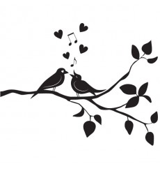 Sticker Oiseaux chanteurs amoureux