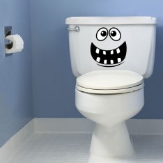Sticker Visage sourire WC